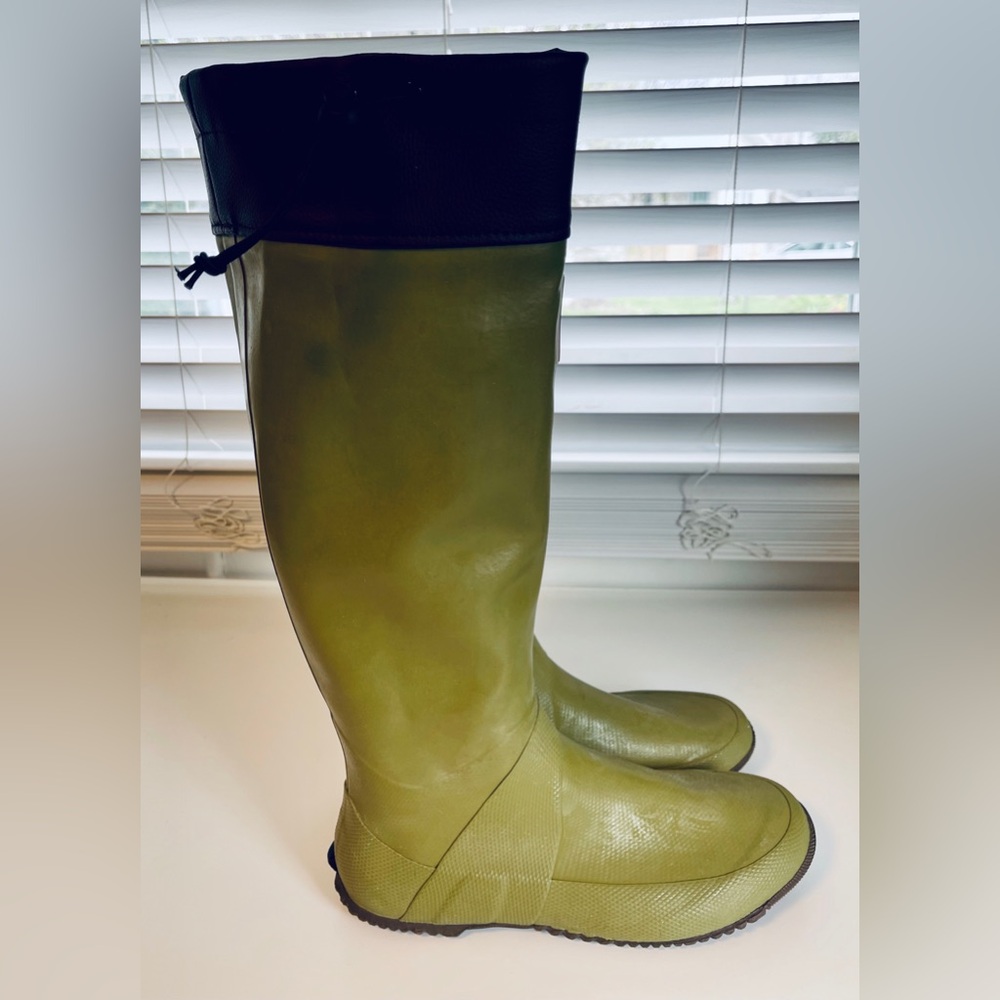 WBSJ Wild Bird Society of Japan Rubber Rain Boots Olive Green Sz. LL/W 9.5-10.5 - Picture 3 of 8